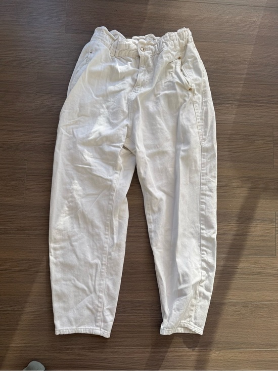 Zara Denim - Zara White Elastic-Waist Casual Joggers